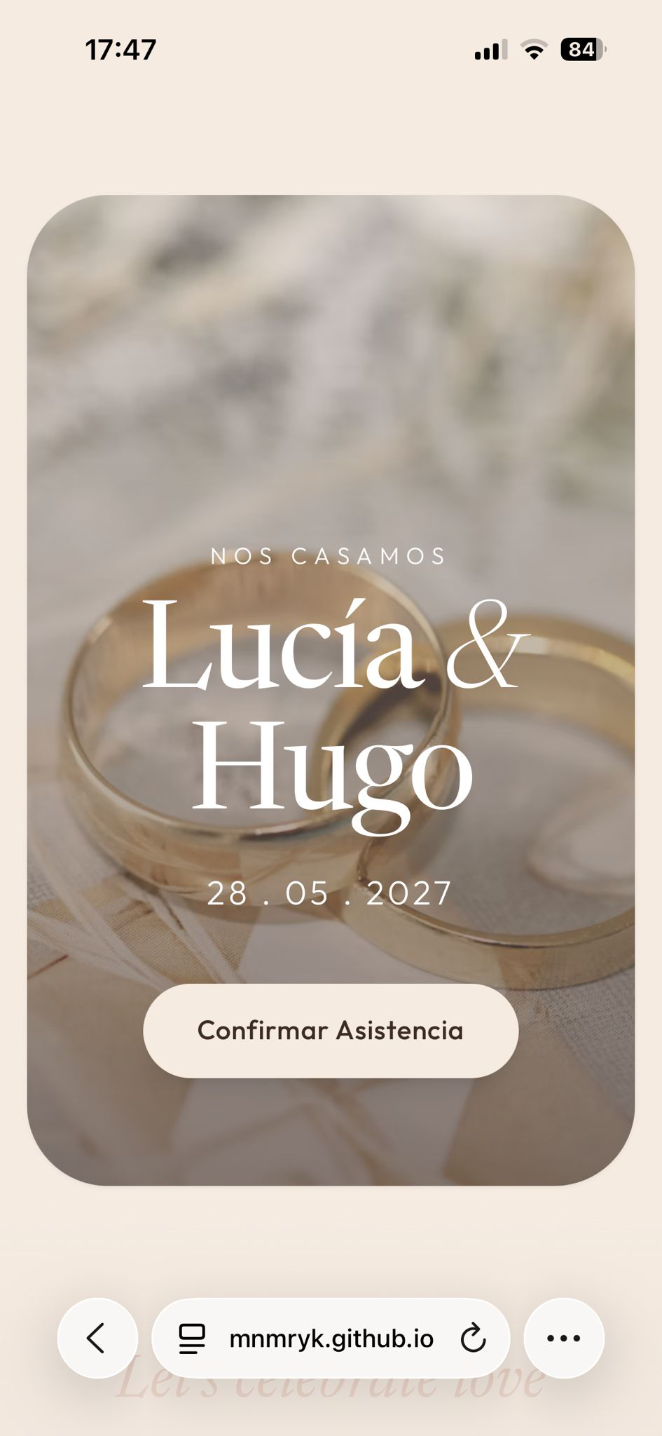 Demo Invitación Boda Lucía y Hugo